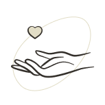 Icon depicting a hand holding a heart